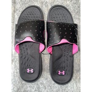 Under Armour‎ Women's Ignite Pro Slide Sandal-Black/Rebel Pink-SZ 12-NEW